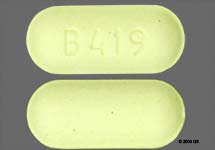 Pill B419 Yellow Capsule/Oblong is Meloxicam