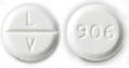 Pill LV 906 White Round is Codeine Sulfate