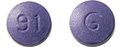 Pill G 91 Purple Round is Dipyridamole