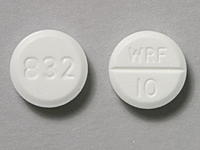 Pill 832 WRF 10 White Round is Jantoven