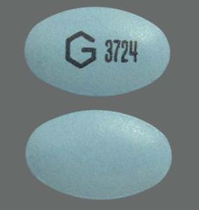 Pill G 3724 Blue Oval is Flurbiprofen