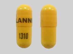 Pill Logo LANNETT 1310 Yellow Capsule-shape is Phentermine Hydrochloride