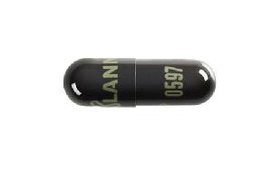 Pill Logo LANNETT 0597 Black Capsule/Oblong is Phentermine Hydrochloride