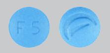 Pill Logo F5 Blue Round is Finasteride