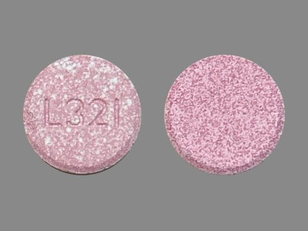 Pill L321 Pink Round is Dual Action Complete (Chewable)