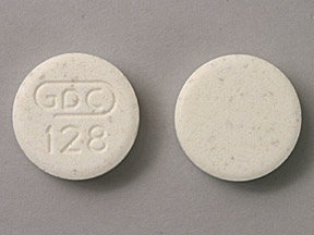 Pill GDC 128 White Round is Acid Gone Antacid