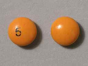 Pill 5 Orange Round is Bisacodyl