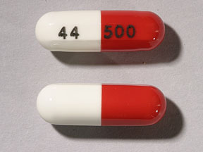 Pill 44 500 Red & White Capsule-shape is Mapap