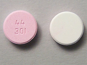 Pill 44 301 Pink & White Round is Mintox Plus