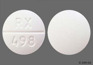 Pill RX 498 White Round is Acetaminophen and Hydrocodone Bitartrate