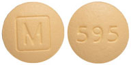Pill M 595 Yellow Round is Oxycodone Hydrochloride Extended Release