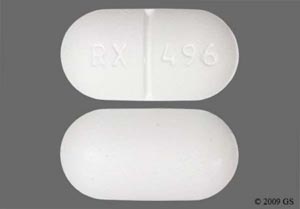 Acetaminophen and hydrocodone bitartrate 750 mg / 7.5 mg RX 496