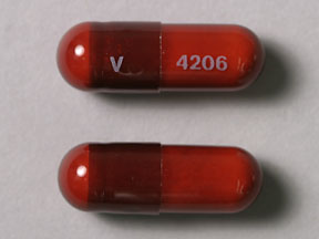 Pill V 4206 Red Capsule/Oblong is Meperidine Hydrochloride and Promethazine Hydrochloride