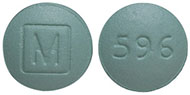 Pill M 596 Green Round is Oxycodone Hydrochloride Extended Release