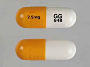 Pill GG 648 2.5mg Orange & White Capsule-shape is Ramipril