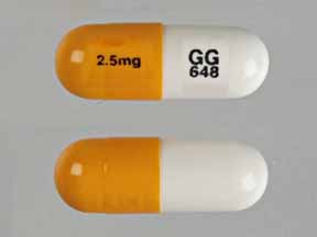 Pill GG 648 2.5mg Orange & White Capsule/Oblong is Ramipril