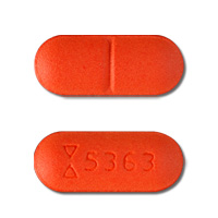 Pill Logo 5363 Orange Capsule/Oblong is Benazepril Hydrochloride and Hydrochlorothiazide