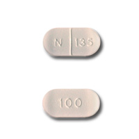 Pill 100 N 135 White Elliptical/Oval is Captopril