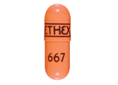 Pill ETHEX 667 Orange Capsule/Oblong is Potassium Chloride Extended-Release