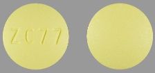 Pill ZC 77 Yellow Round is Risperidone