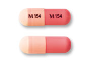 Pill M 154 M 154 Pink & White Capsule-shape is Stavudine