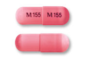 Pill M 155 M 155 Pink Capsule/Oblong is Stavudine