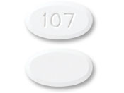 Pill 107 White Oval is Acetaminophen and Oxycodone Hydrochloride