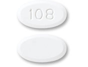 Pill 108 White Oval is Acetaminophen and Oxycodone Hydrochloride