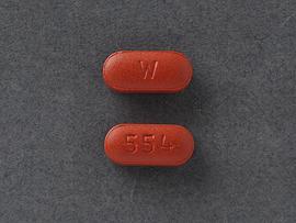 Pill W 554 Brown Capsule/Oblong is Risperidone