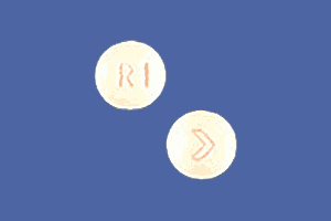 Pill R1 > White Round is Risperidone