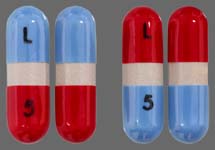Pill L 5 Blue Capsule-shape is Acetaminophen