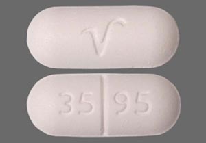 Pill 35 95 V White Oval is Acetaminophen and Hydrocodone Bitartrate