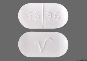 Acetaminophen and hydrocodone bitartrate 750 mg / 7.5 mg 3596 V