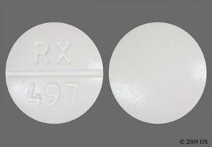 Pill RX 497 White Round is Acetaminophen and Hydrocodone Bitartrate