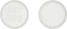 Pill cor 208 White Round is Diethylpropion Hydrochloride