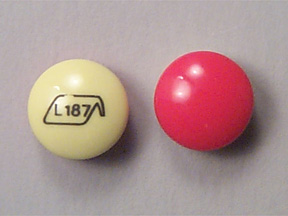 Pill L 187 Red & Yellow Round is Acetaminophen