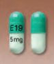 Pill E19 5mg Green Capsule/Oblong is Zaleplon