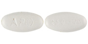 Pill APO 250-125 White Oval is Amoxicillin and Clavulanate Potassium