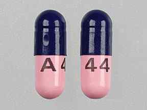 Pill A 44 Blue & Pink Capsule/Oblong is Amoxicillin Trihydrate