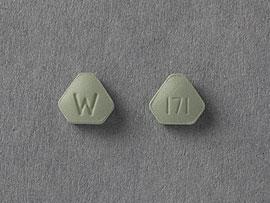 Pill W 171 Green Six-sided is Ropinirole Hydrochloride