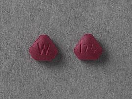 Pill W 174 Purple Six-sided is Ropinirole Hydrochloride