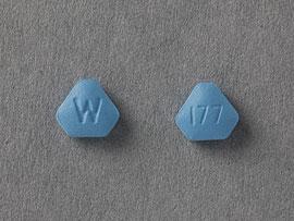 Pill W 177 Blue Six-sided is Ropinirole Hydrochloride