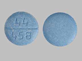 Pill 44 458 Blue Round is Guaifenesin