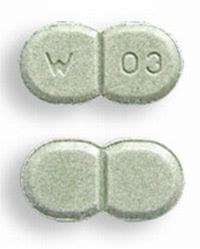Pill W 03 Green Figure eight-shape is Glimepiride