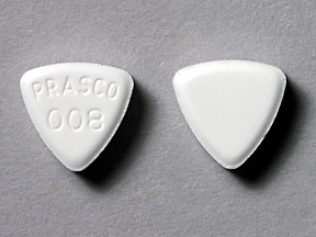 Pill PRASCO 008 White Three-sided is Cilostazol