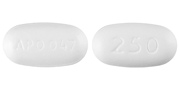 Pill APO 047 250 White Elliptical/Oval is Divalproex Sodium Delayed-Release