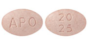 Hydrochlorothiazide and lisinopril 25 mg / 20 mg APO 20 25