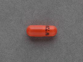 Pill W720 Orange Capsule/Oblong is Phenytoin Sodium Extended