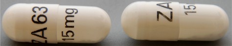 Pill ZA63 15 mg White Capsule-shape is Topiramate (Sprinkle)
