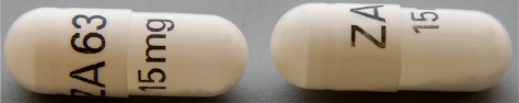 Pill ZA63 15 mg White Capsule/Oblong is Topiramate (Sprinkle)